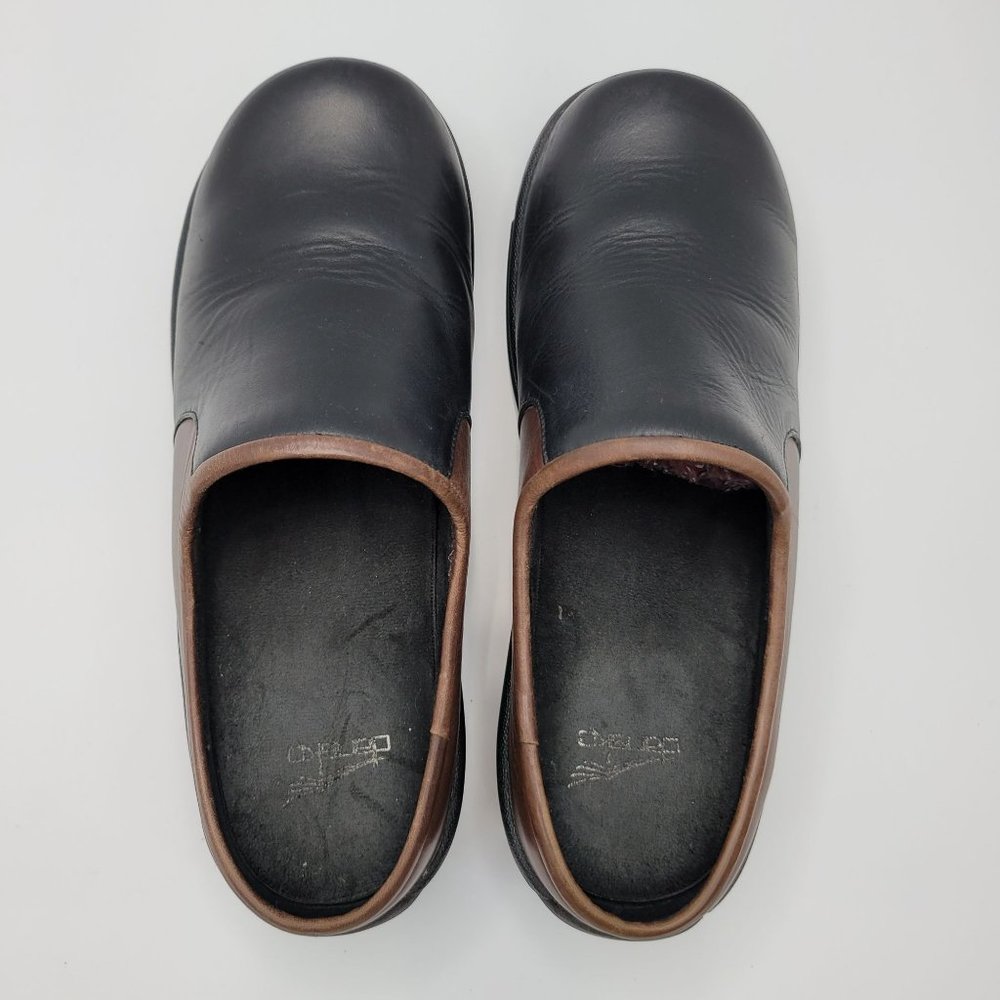 Dansko Clog Women's Leather Slip On Black Brown 4041-020200 US 10 EU 41 - Picture 5 of 8